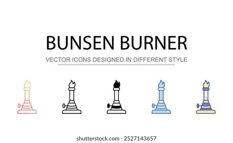 Diseño de icono de quemador Bunsen con fondo blanco Ilustración de stock