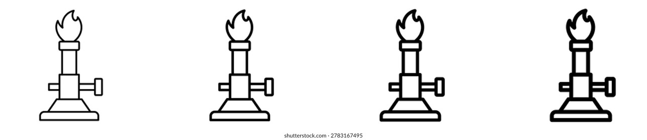 Bunsen Burner Icon Set Different Style Collection
