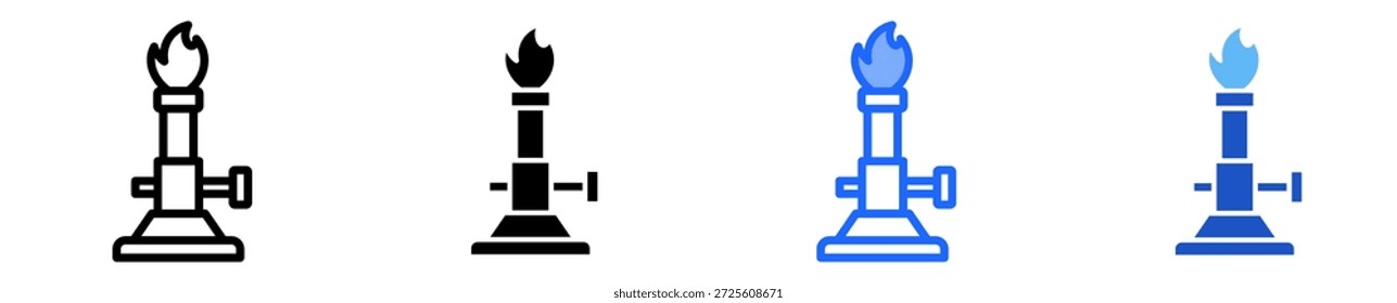 Bunsen Burner  Icon Set Multiple Style Collection
