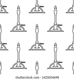 Bunsen Burner Icon,Laboratory Burner Seamless Pattern Vector Art Illustration