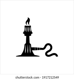 Bunsen Burner Icon,Laboratory Burner, Vector Art Illustration