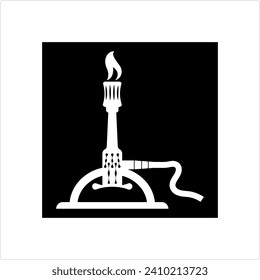 Bunsen Burner Icon,Laboratory Burner, Vector Art Illustration