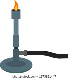 Bunsen burner, illustration, vector on white background