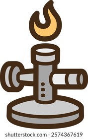 Bunsen burner vector doodle illustration and graphic