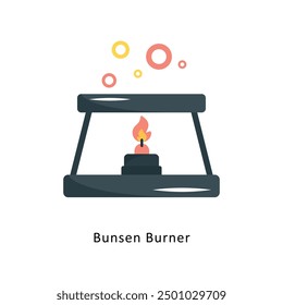 Bunsen Burner Vector Icono plano Ilustración de diseño Símbolo sobre fondo blanco EPS 10 Archivo 