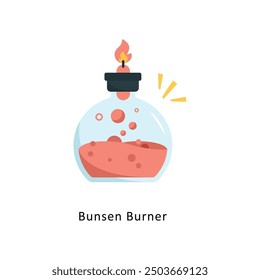 Bunsen Burner Vector Icono plano Ilustración de diseño Símbolo sobre fondo blanco EPS 10 Archivo