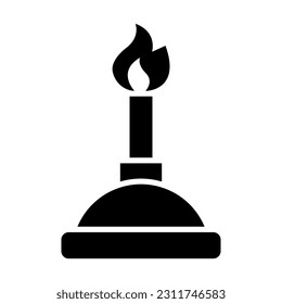 Bunsen Burner Vector Glyph Icon For Personal And Commercial Use.
