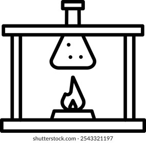 Bunsen Burner Vector Illustration Detailed Icon