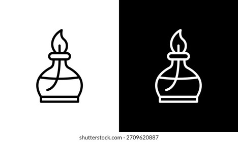 Bunsen Burner White Icon Set Design