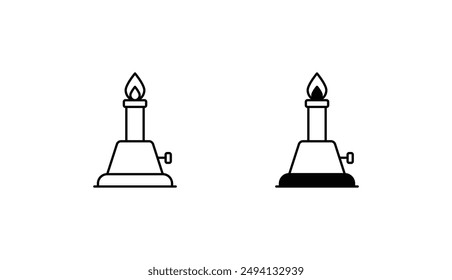 Bunsen burners icon design with white background stock illustration