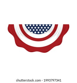 bunting with american flag isolated