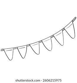 bunting banner handrawn outline style illustration