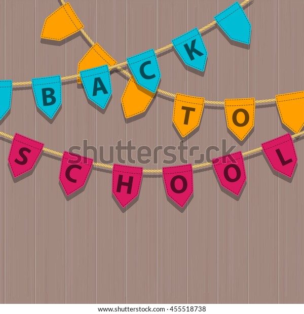 Bunting Decoration Back School Colorful Text Royalty Free Stock