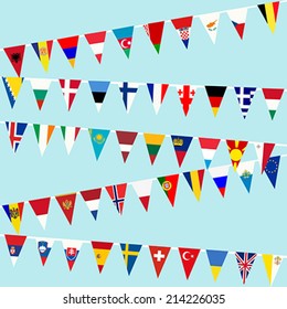 Bunting with European flags
