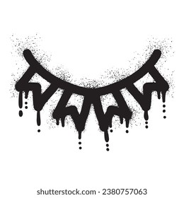 Bunting flag graffiti with black spray paint