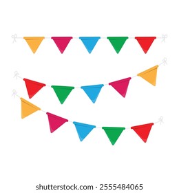 Bunting Flag Icon Set Vector Design.