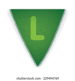 Bunting flag letter L - eps 10 vector illustration