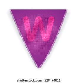 Bunting flag letter W- eps 10 vector illustration