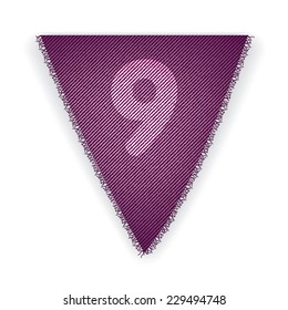 Bunting flag number 9 - eps 10 vector illustration