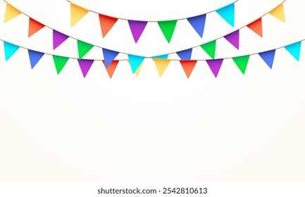 Bunting flag party decoration. Vector illustration