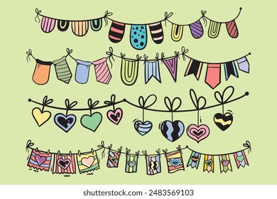 Bunting Flags Banner Color. Bunting for party and event vector image