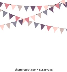 Bunting flags celebration background vector