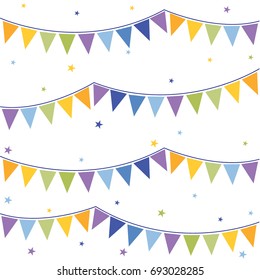 Bunting flags celebration party background vector