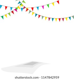 Bunting Flags, Celebration, Party Decoration Item Vector Art Illustration