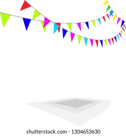 Bunting Flags, Celebration, Party Decoration Item Vector Art Illustration