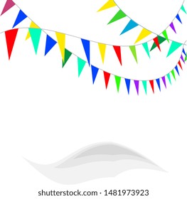 Bunting Flags, Celebration, Party Decoration Item Vector Art Illustration