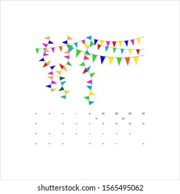 Bunting Flags, Celebration, Party Decoration Item Vector Art Illustration