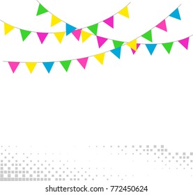 Bunting Flags, Celebration, Party Decoration Item Vector Art Illustration