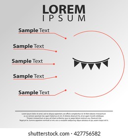 bunting flags icon. bunting flags infographics template
