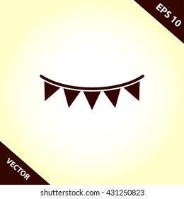 bunting flags icon. bunting flags vector illustration
