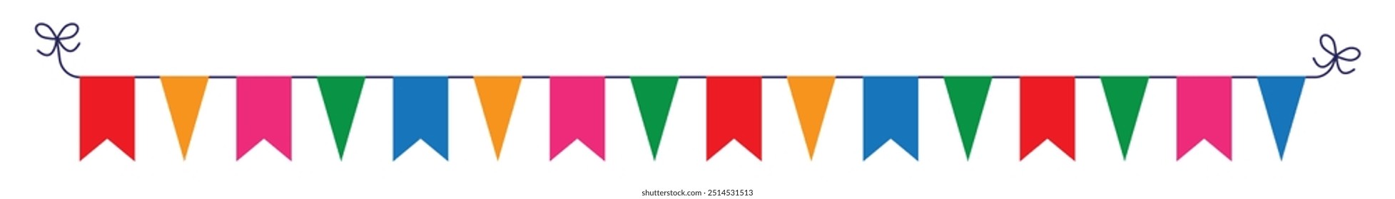 Bunting-Fahnen einzeln auf transparentem Hintergrund.