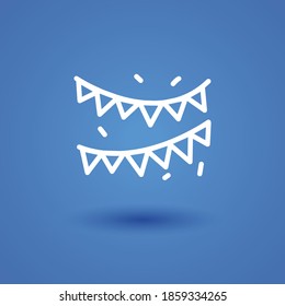 bunting flags line icon, outline vector illustration.