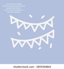 bunting flags line icon, outline vector illustration.