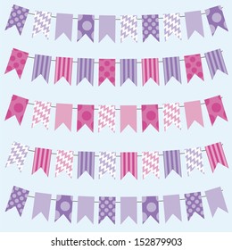 Bunting flags on a blue background