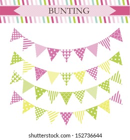 Bunting flags on a white background
