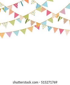 Bunting flags on white background, vector eps10 illustration