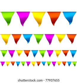 Bunting flags. Seamless vector.