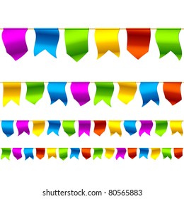 Bunting flags. Seamless vector.