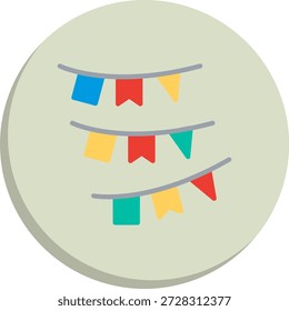 Symbol für flache Kreisform mit Bunting