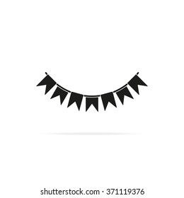 Bunting flat icon.