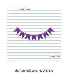 Bunting flat icon.