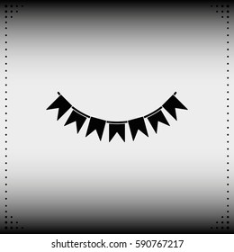 Bunting flat icon.