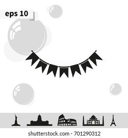 Bunting flat icon.