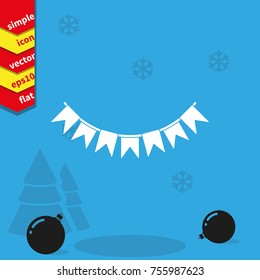 Bunting flat icon.
