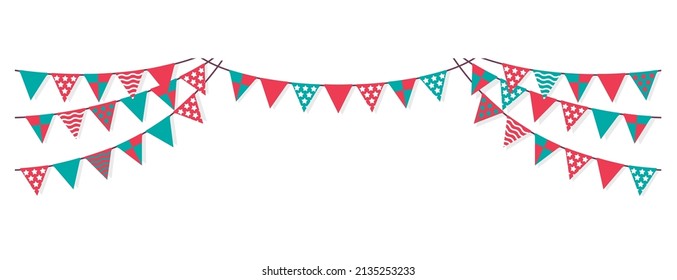 Bunting garland (pennant flags) decoration illustration