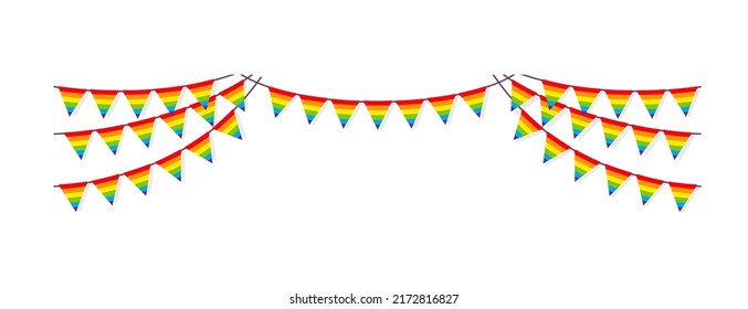 Bunting garland (pennant flags) decoration illustration  LGBT symbol flag